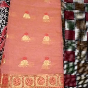 Peach Banarasi Saree