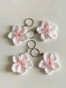 Handmade Crochet Flower Keychains
