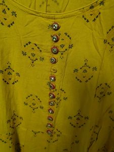Elegant Yellow Printed Kurta