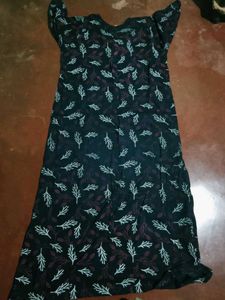 Comfortable Leaf Print Nightgown