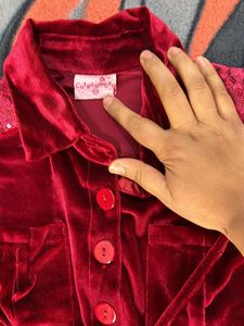 Velvet Dress with Matching Bag