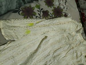 Cream Embroidered Kurta