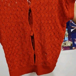 Chic Orange Knit Sweater