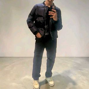Black Puffer Bomber Jacket