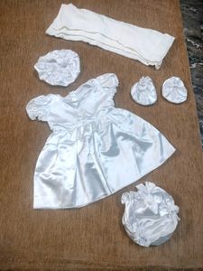 Baby Girls White Christening/Party Dress Set