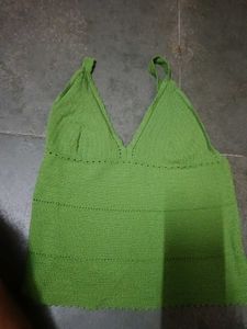 Green Crochet Halter Top