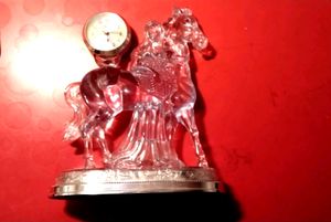 Girls Horse Showpiece With Clock