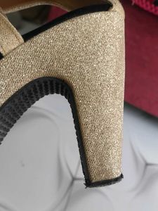 Sparkling Gold Heeled Sandals