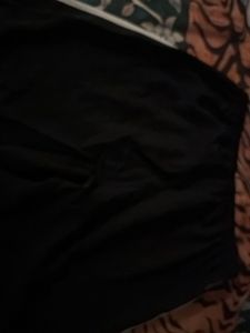 Black Athletic Pants with White Stripe