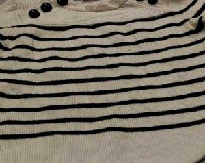 Striped Button Detail Sweater