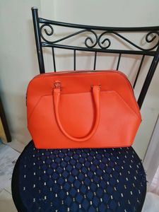 Zara monochrome orange city bag