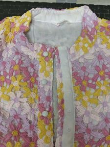 Floral Lace Button-Up Top