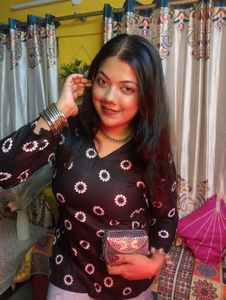 Stylish Black Kurta with White Print