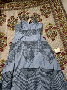Light Blue Chevron Maxi Dress