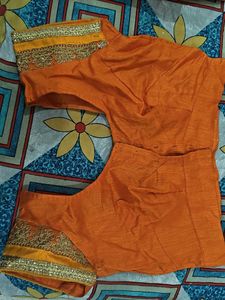 Orange Saree with Embellishments