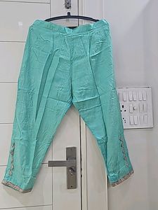 Koskii Peach Kurta With Contrasting Green Bottom
