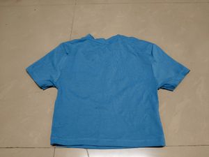 Bright Blue Cropped T-Shirt