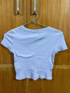 Ribbed Lavender Crop Top