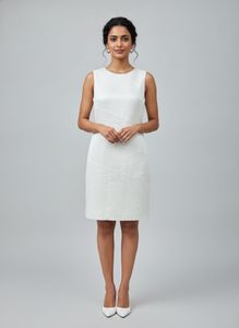 Sleek White Sleeveless Sheath Dress