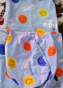 Cute Smiley Face short hoodies Set