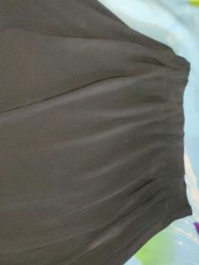 Black Silk Short Mini Girls Shirt With Elastic
