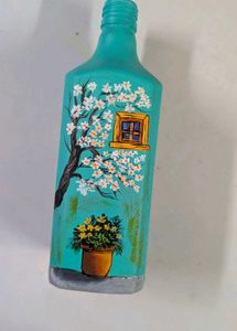 Hand-Painted Decorative Window Bottle