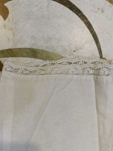 Comfortable Offwhite Palazzos with Lace Trim