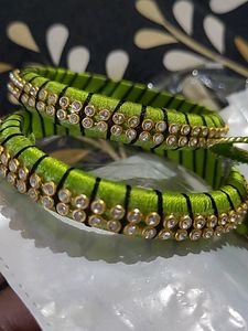 Combo Of Beautiful Green Bangles And Earrings
