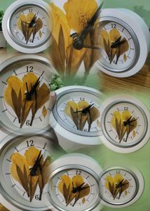 Handmade Aesthetic White Floral Clock