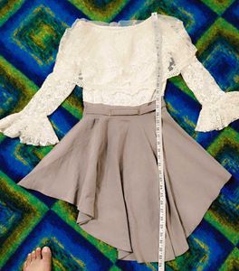 Very Fancy Korean Net Off Shoulder Top