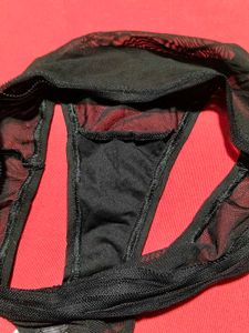 Women’s Black Mesh High-Waist Brief Panty