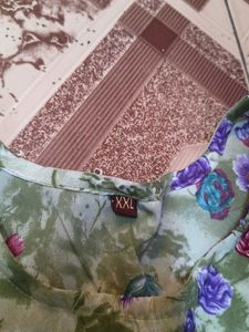 Light Green Floral Kurta size ( XXL )
