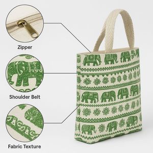 Elephant Print Tote Bag