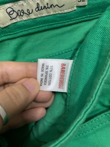 Bare Denim Green Shorts