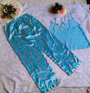 Cute Heart Print Pajama Set