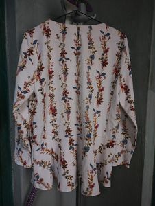 Peplum Ladies Tops Floral Print
