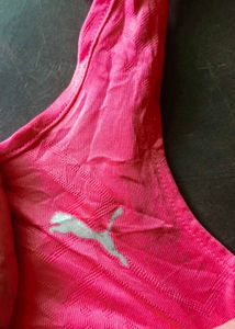 Pink Athletic Shorts and puma tank top set