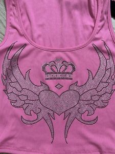 Pink Rhinestone Chatpata Tank Top