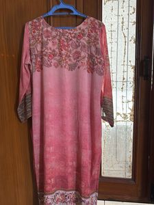 Pink Floral Print Kurta