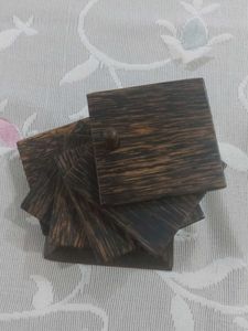 Wooden Coaster Set of 6 with holder