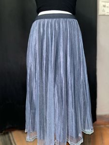 Sparkly Blue Tulle Midi Skirt