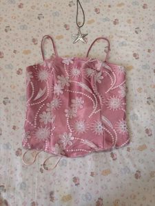 sparly baby pink corset