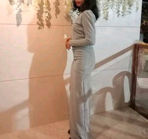 Sparkling Silver V-Neck Dress