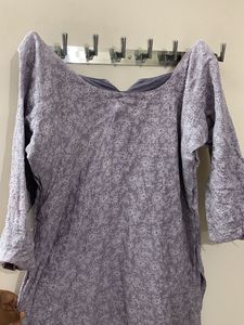 LAVENDER COLOR PARTY WEAR STITCHED DRESS