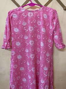 Vibrant Pink Floral Kurta