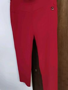 Red Cropped Trousers