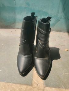 Stylish Black Heeled Ankle Boots