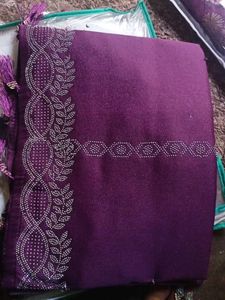 Elegant Purple Saree with Embellishments