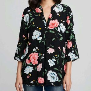 Chic Floral Print Blouse/Tunic