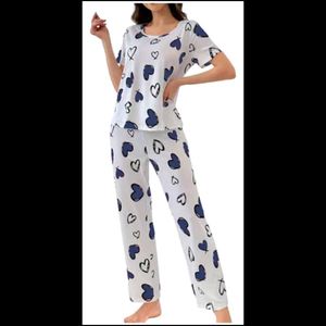 Cute Heart Print Pajama nightdress